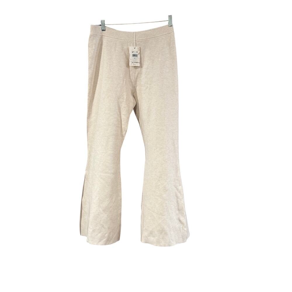 NWT Splendid x Cella Jane Blog Cozy Outdoors Flare Sweater Pants XL Oatmeal Knit